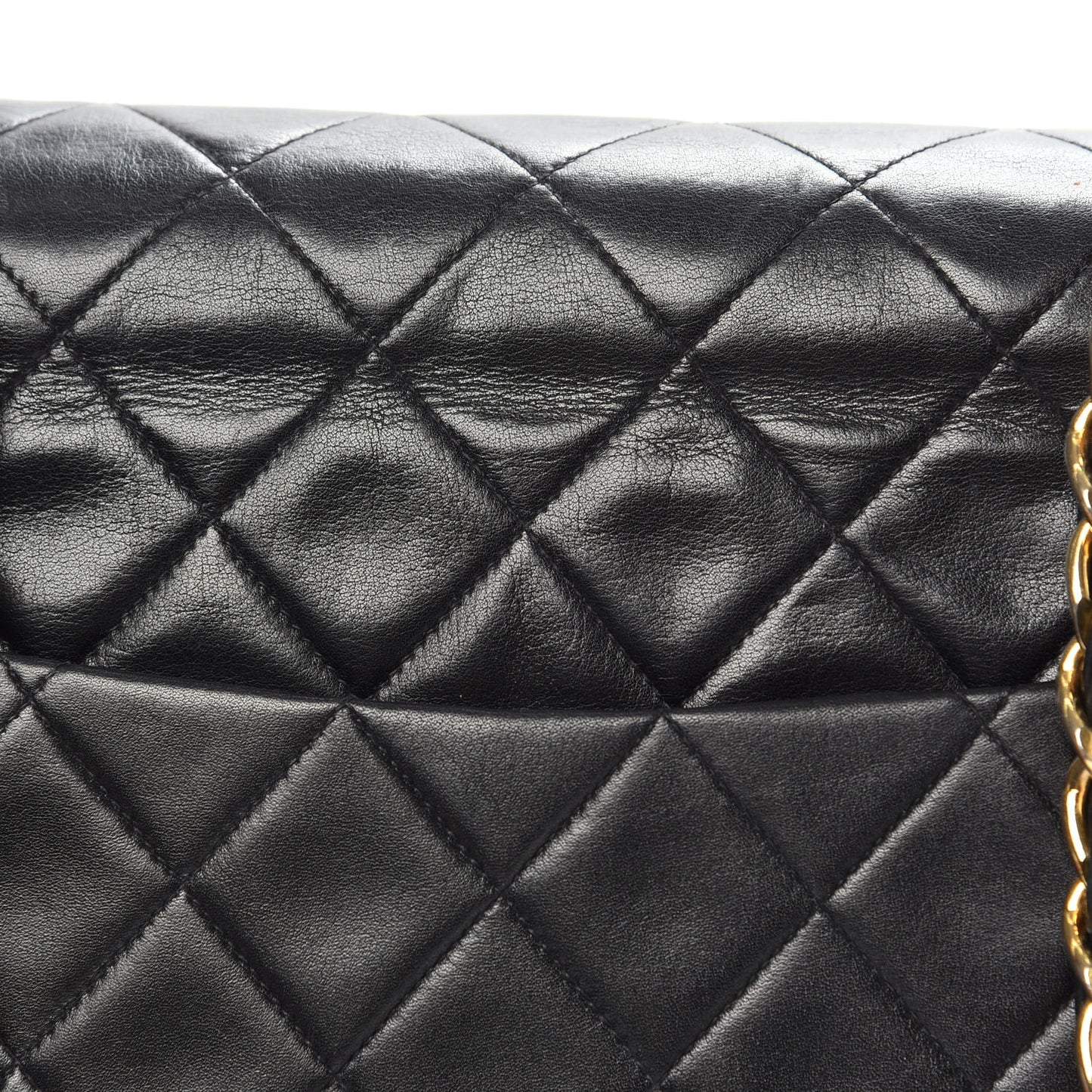 Lambskin Quilted XL Jumbo Single Flap Black