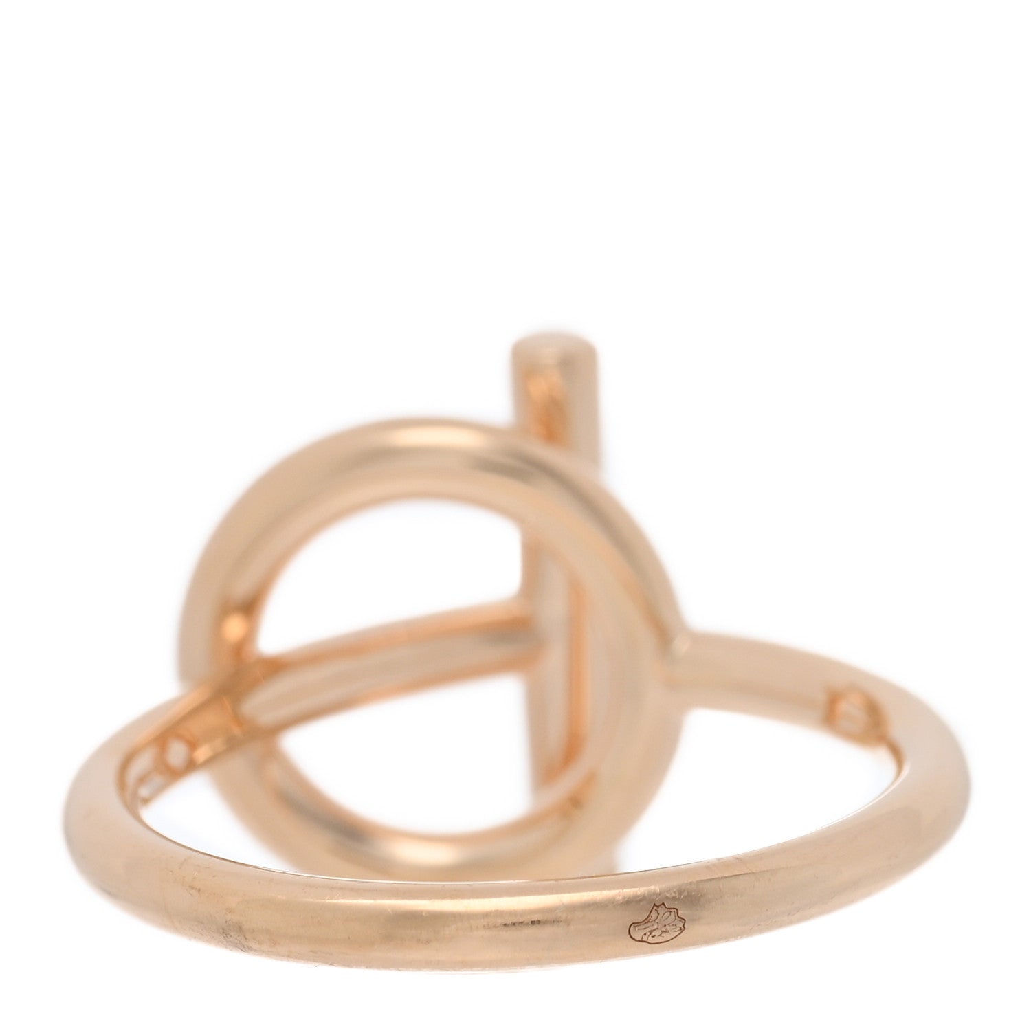 Hermes 18K Rose Gold Diamond PM Echappee Ring 52 6 3 of 5