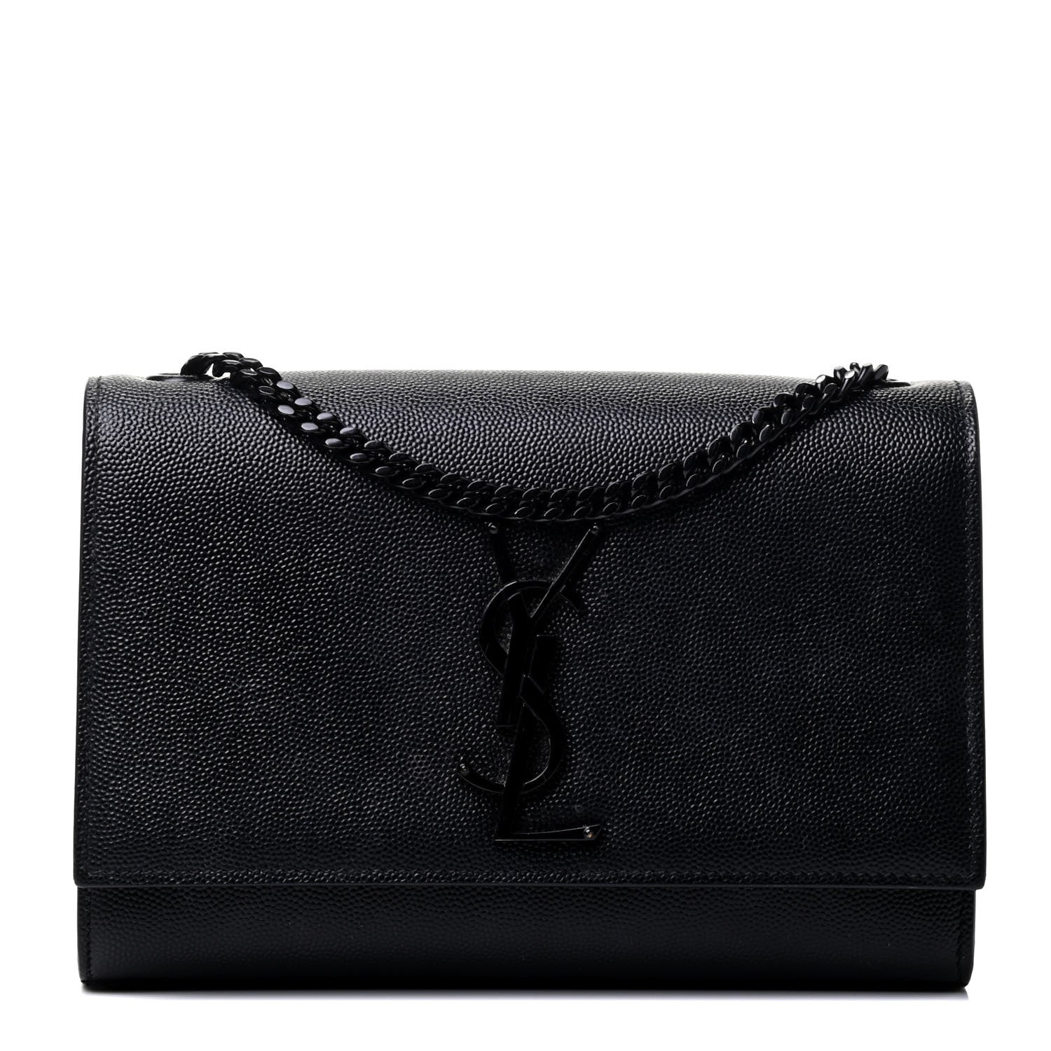 Saint Laurent Grain De Poudre Small Monogram Kate Satchel Black 1 of 4