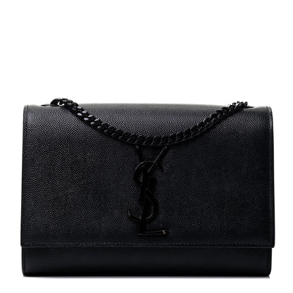 Saint Laurent Grain De Poudre Small Monogram Kate Satchel Black 1 of 4