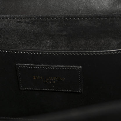 Saint Laurent Calfskin Medium Classic Lulu Bag Beige Black 7 of 16