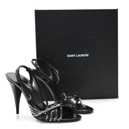Saint Laurent Ayers Chain Sexy 100 Sandals 39.5 Black 9 of 9