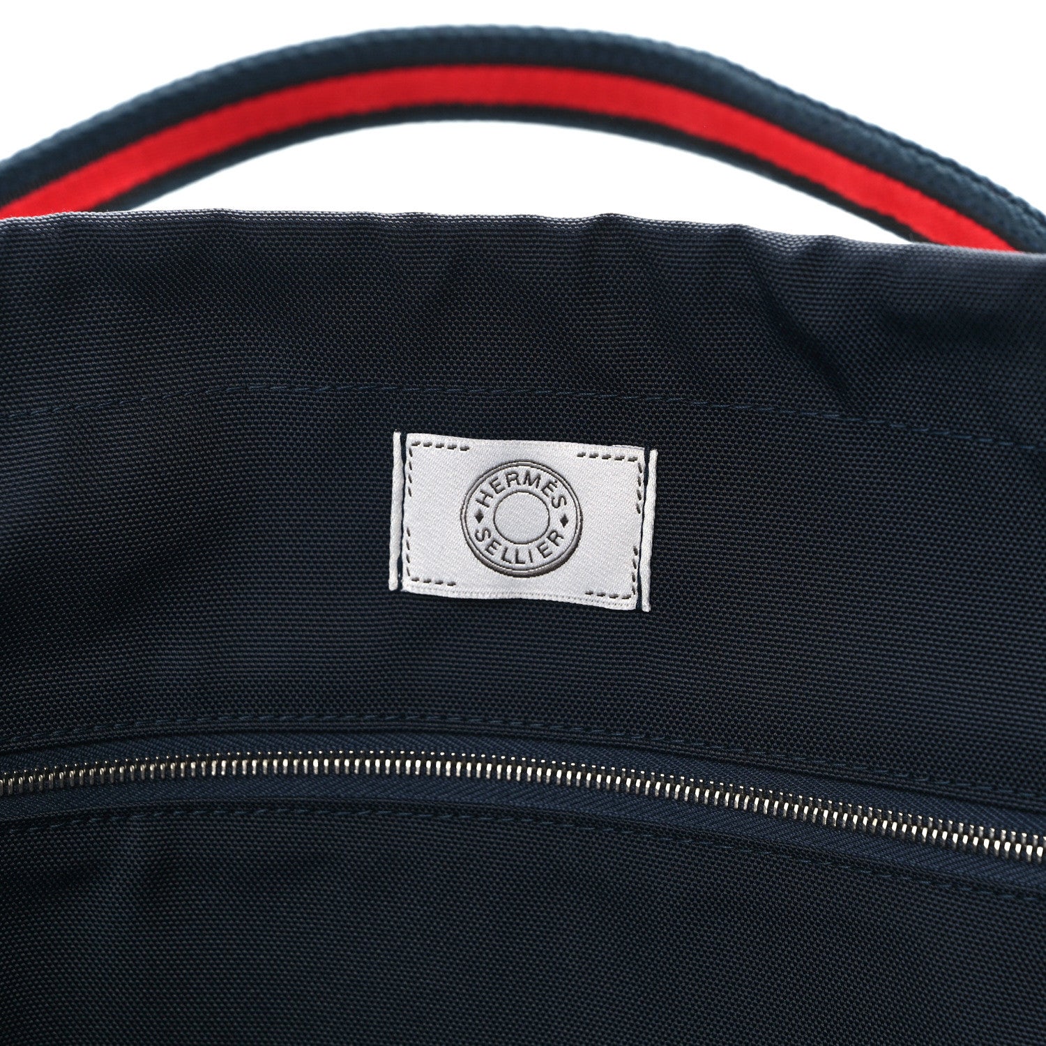 Hermes Toile Sac De Pansage Groom Bleu Marine Rouge 8 of 14