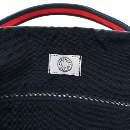 Hermes Toile Sac De Pansage Groom Bleu Marine Rouge 8 of 14