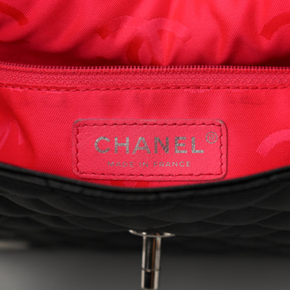 Chanel Calfskin Quilted Large Cambon Flap Black White 6 of 10