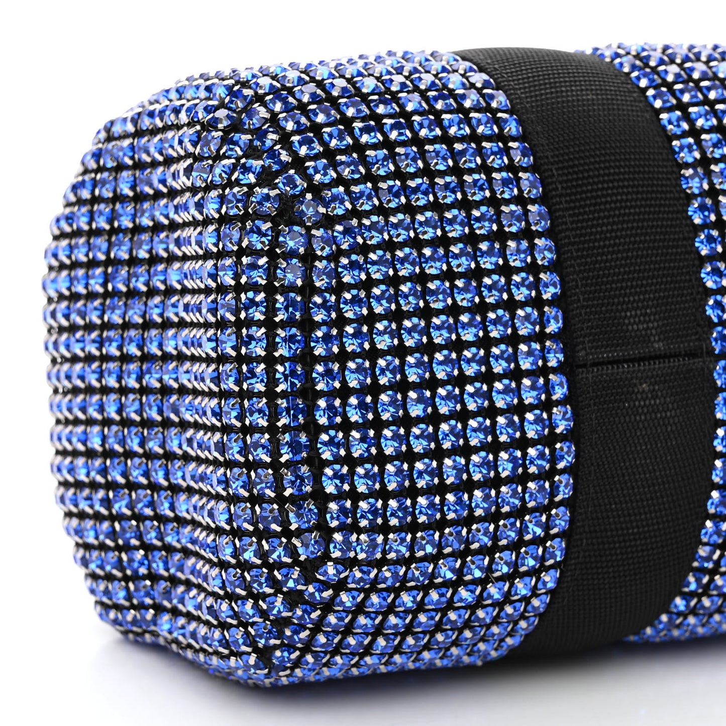 Mesh Crystal Rhinestone Mini Cruiser Duffle Black