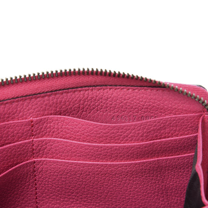 Gucci Grained Calfskin Logo Zip Around Wallet Box Pink Green 8 of 11