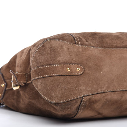 Prada Scamosciato Suede Hobo Brown 6 of 13