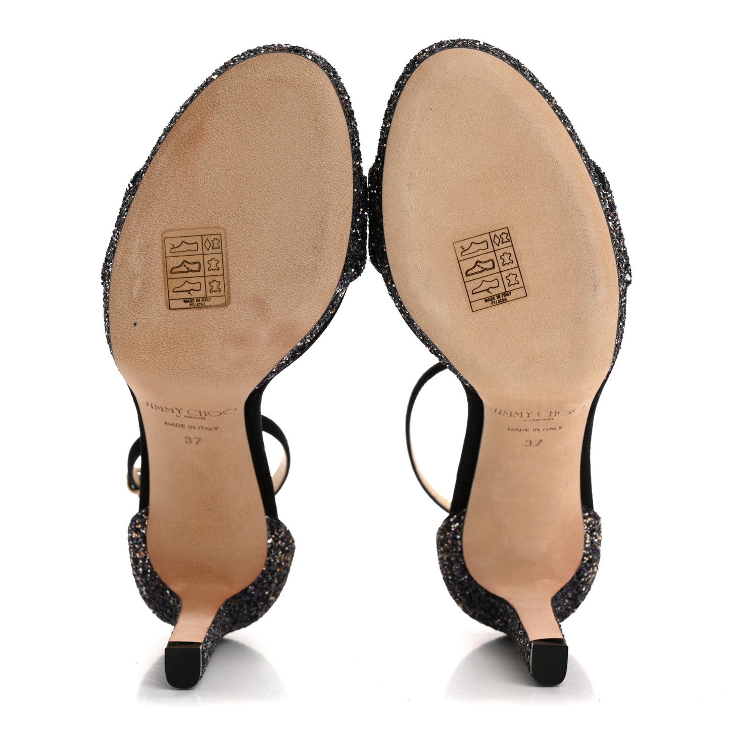 Glitzy Glitter Misty 100 Sandals 37 Twilight Black