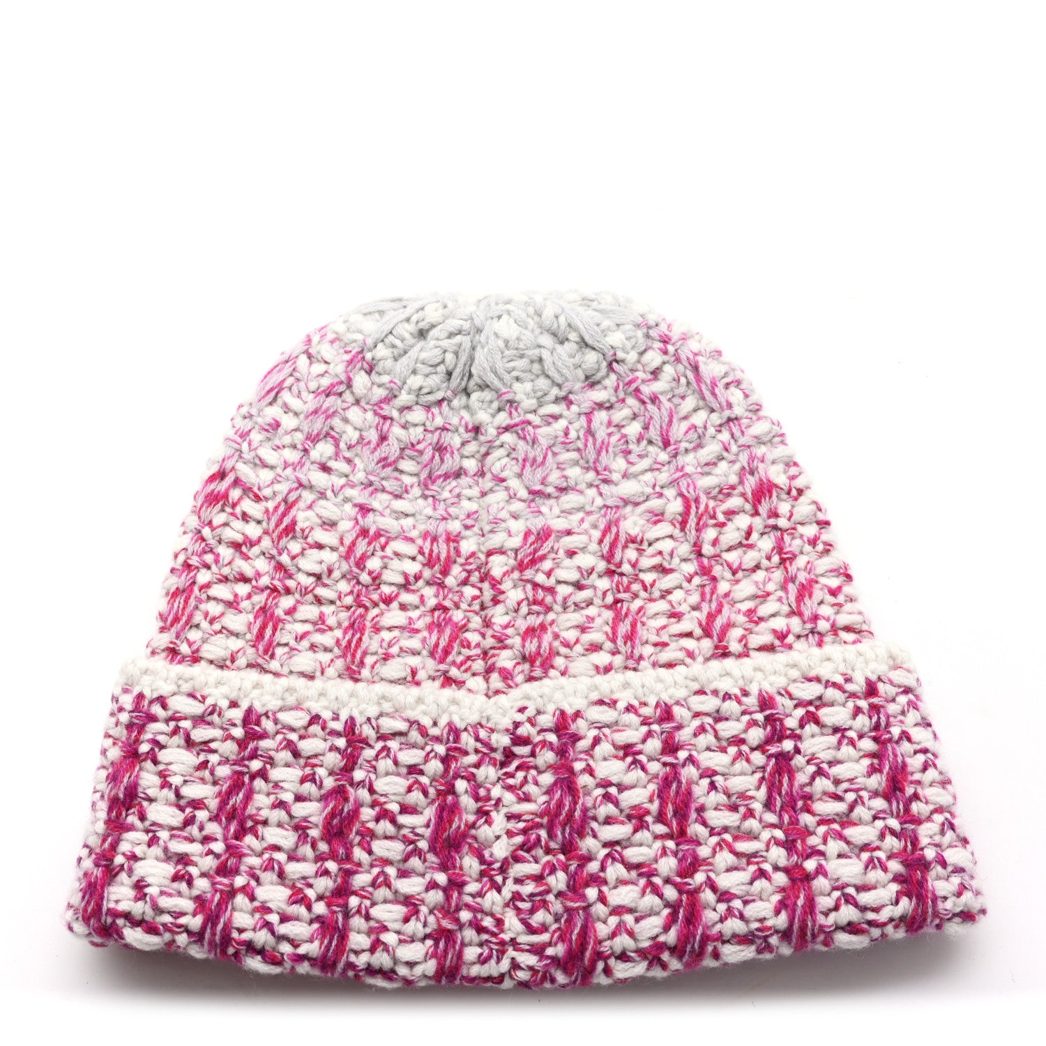Chanel Cashmere CC Beanie Hat Pink Beige 3 of 5