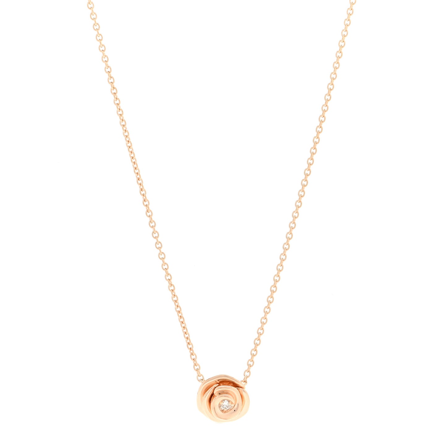 18K Rose Gold Diamond Large Rose Couture Necklace