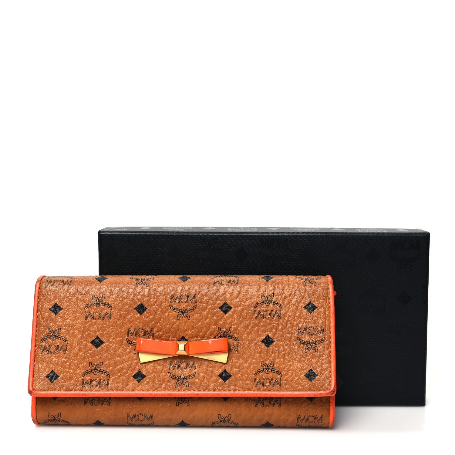MCM Visetos Mina Long Trifold Wallet Cognac 12 of 12