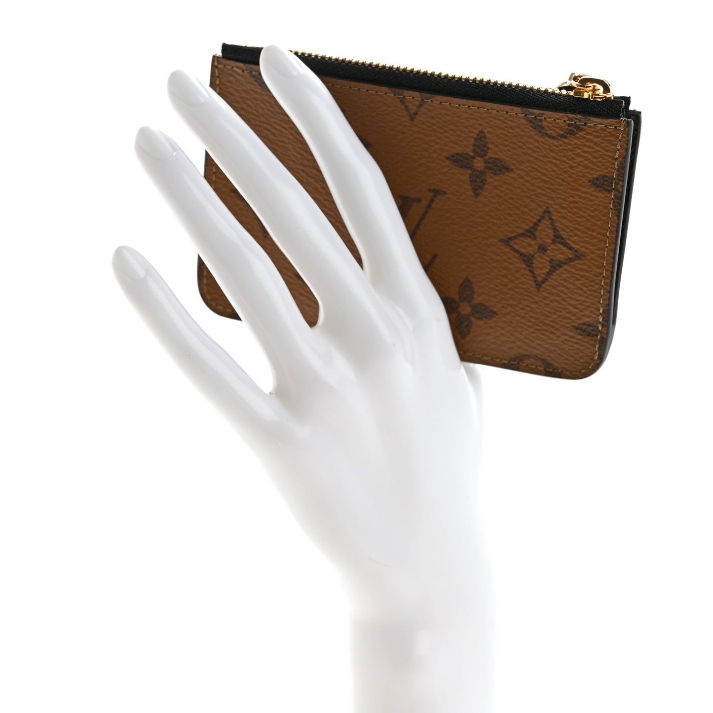 Reverse Monogram Zipped Romy Card Holder
