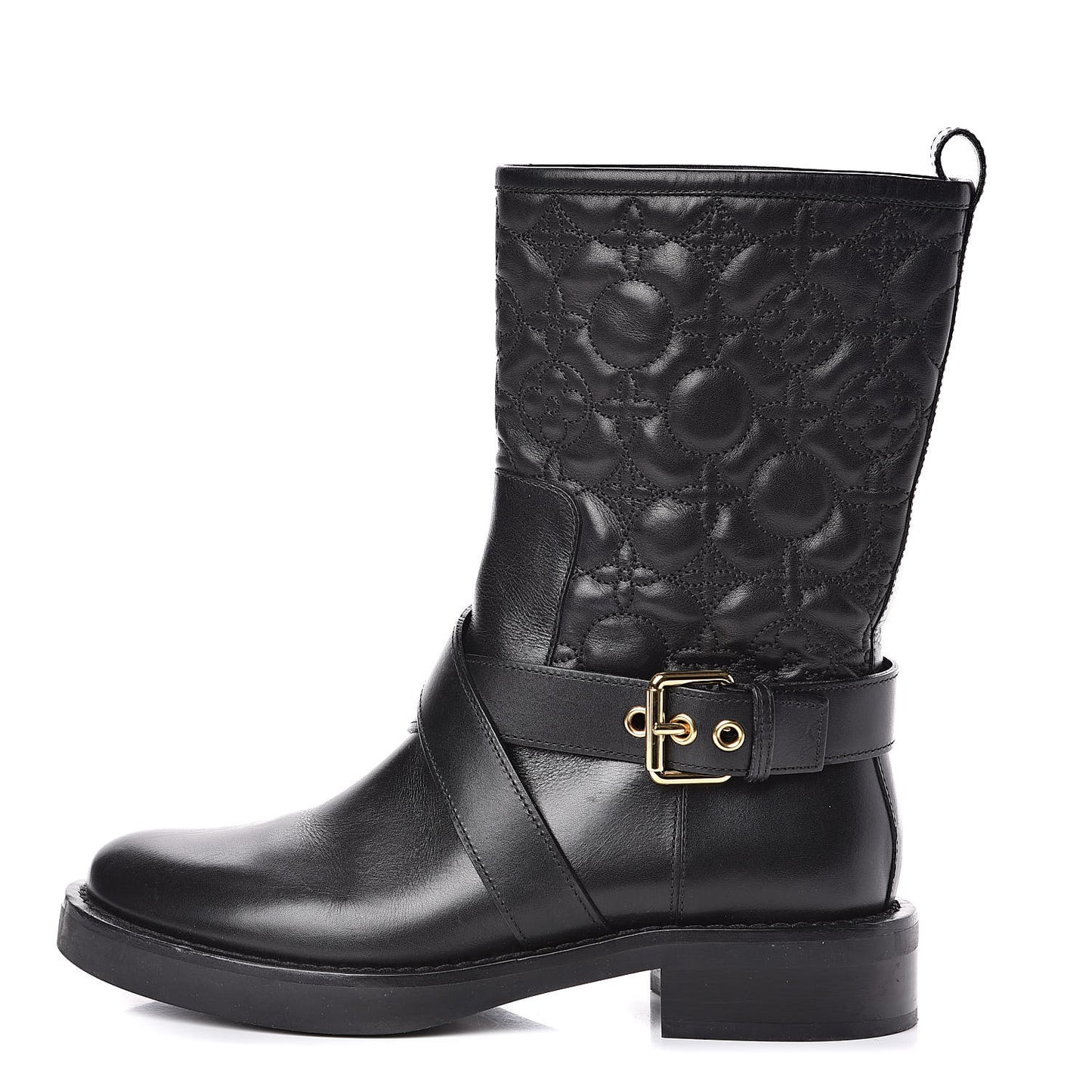 Calfskin Embossed Monogram Rebellion Half Boots 37.5 Black