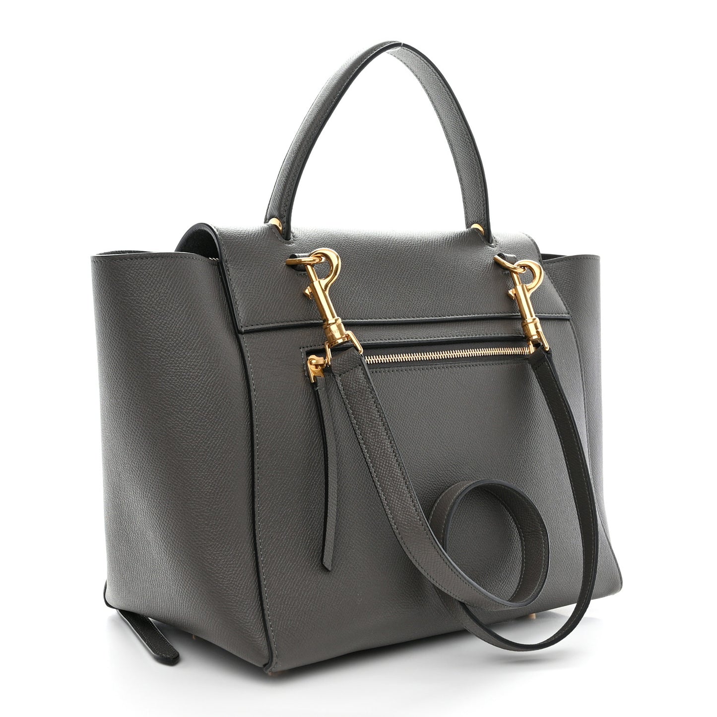 Grained Calfskin Mini Belt Bag Grey