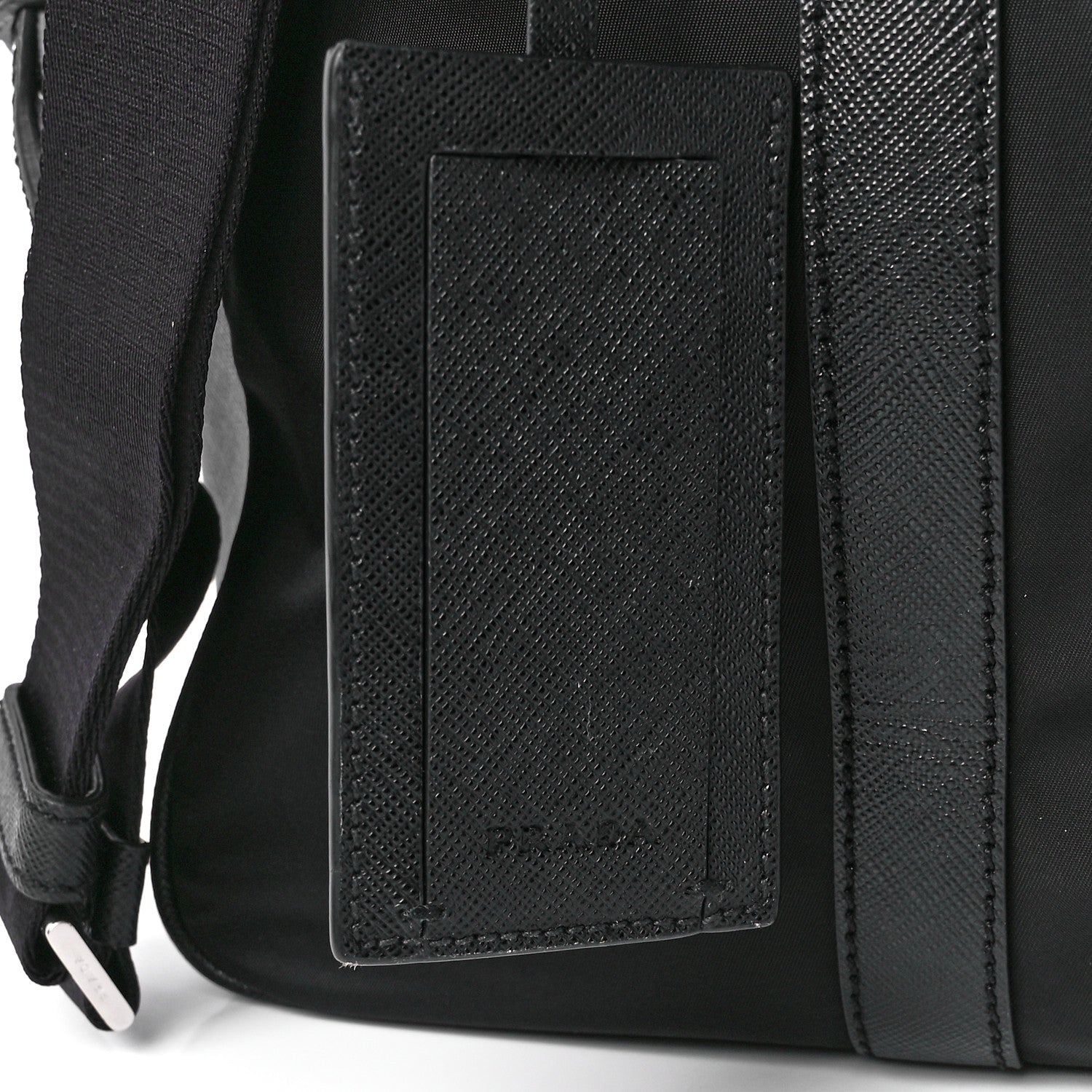 Prada Tessuto Nylon Saffiano Metal Triangle Logo Work Bag Black 8 of 12