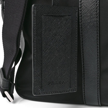 Prada Tessuto Nylon Saffiano Metal Triangle Logo Work Bag Black 8 of 12