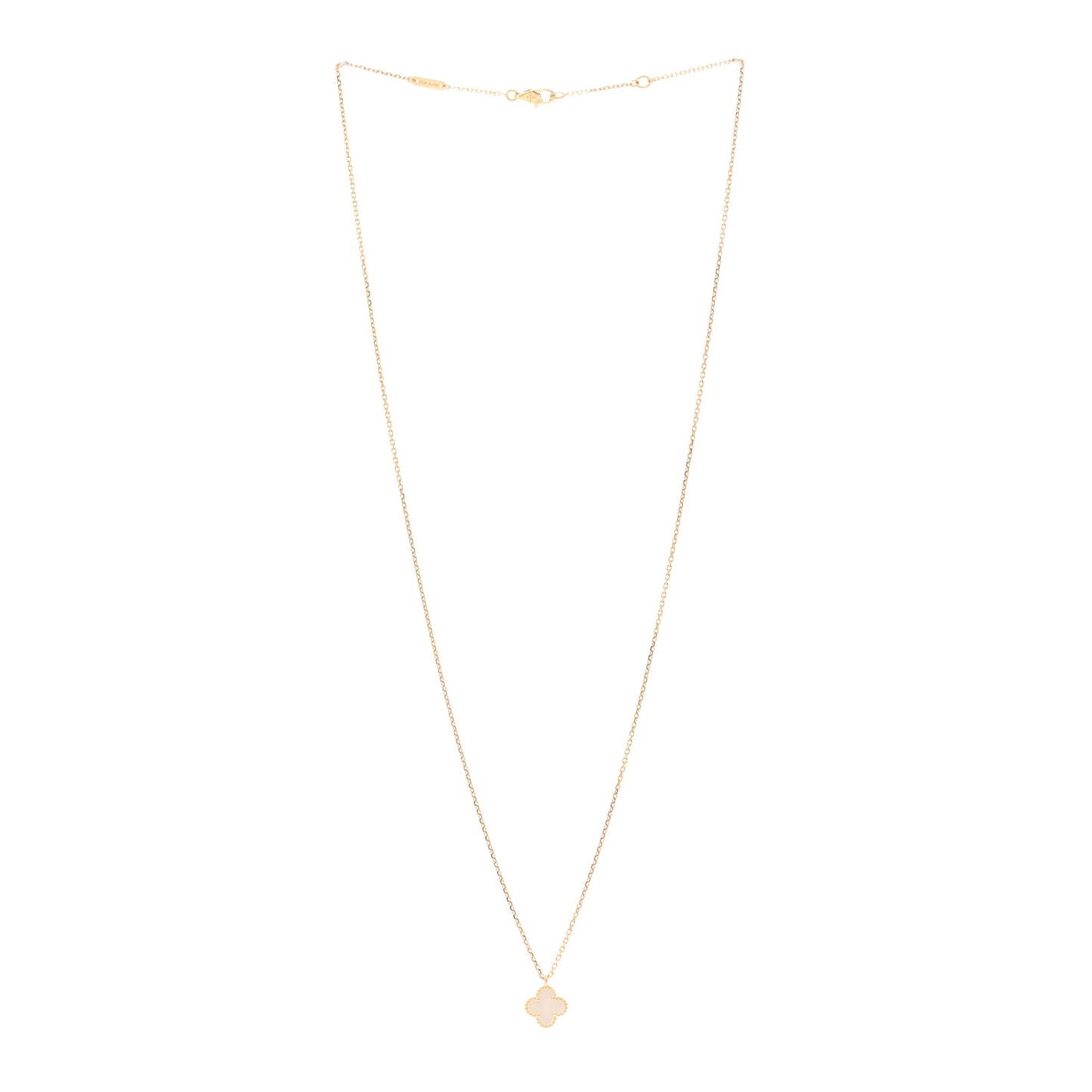18K Yellow Gold Mother of Pearl Sweet Alhambra Pendant Necklace