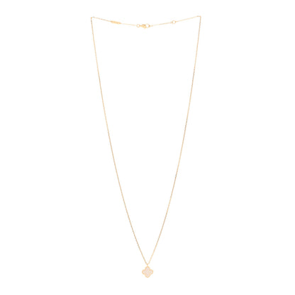 Van Cleef & Arpels 18K Yellow Gold Mother of Pearl Sweet Alhambra Pendant Necklace 3 of 5