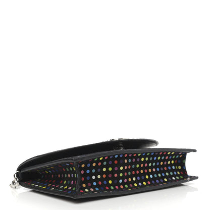 Christian Louboutin Suede Polka Dot Loubi54 Crossbody Clutch Black Multicolor 4 of 9