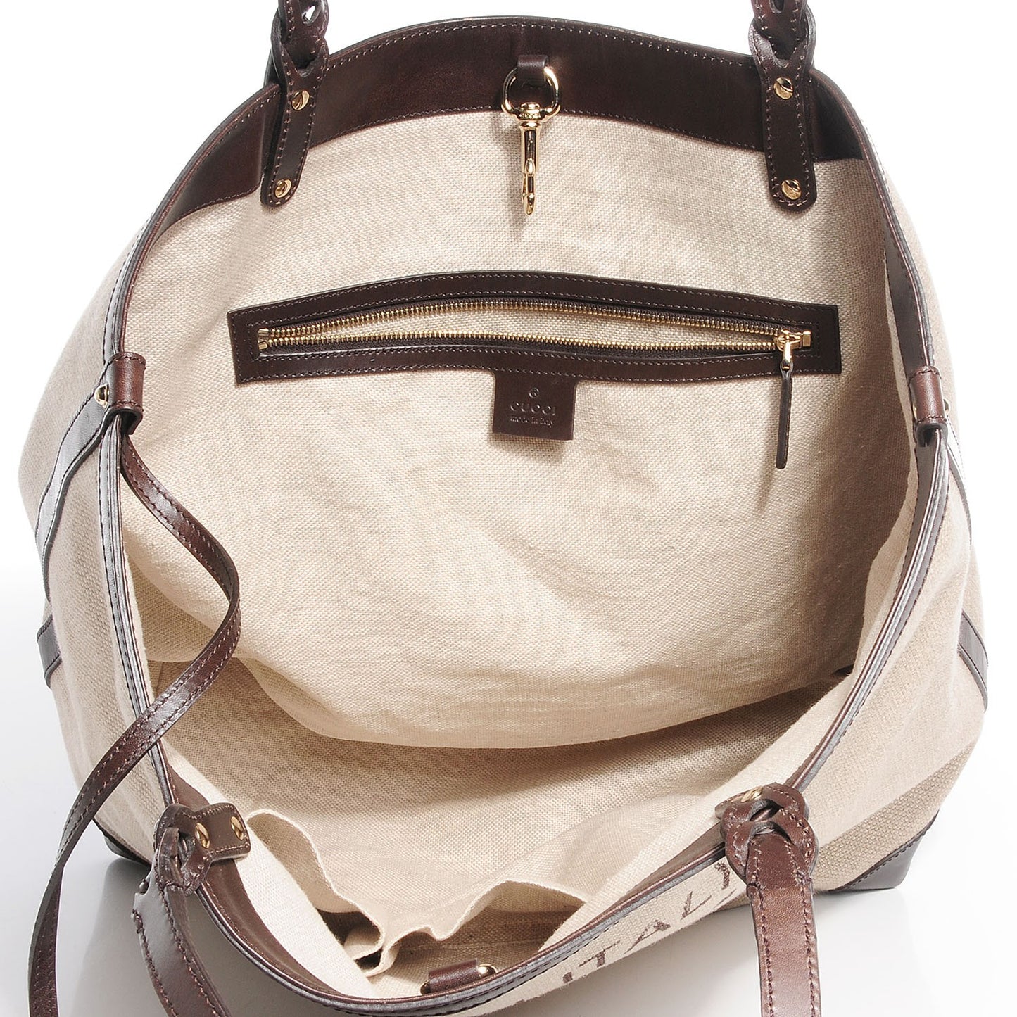 Linen Large Craft Logo Tote Dark Brown