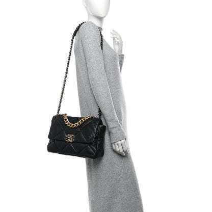 Chanel Goatskin Quilted Large Chanel 19 Flap Black 2 of 12