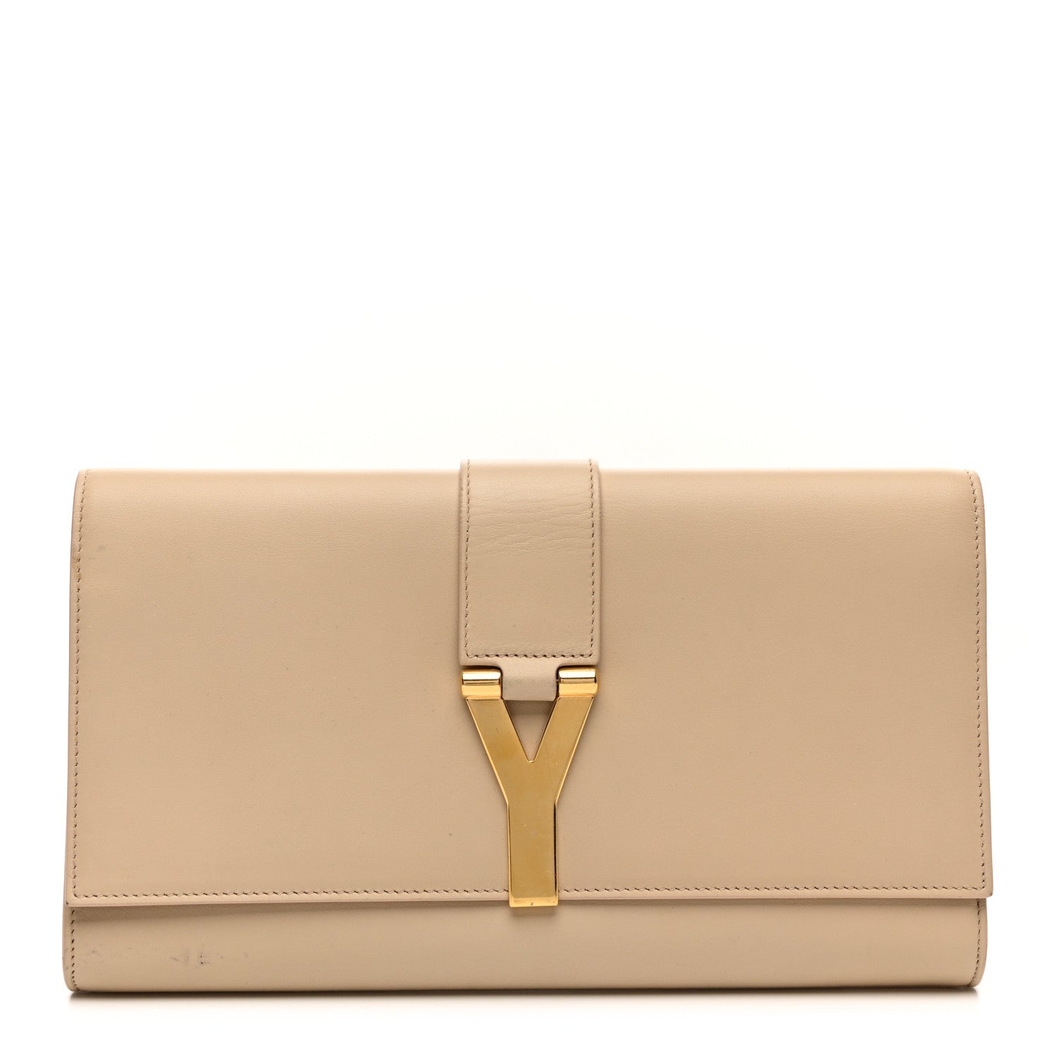 Saint Laurent Calfskin Classic Y Ligne Clutch Light Beige 1 of 10