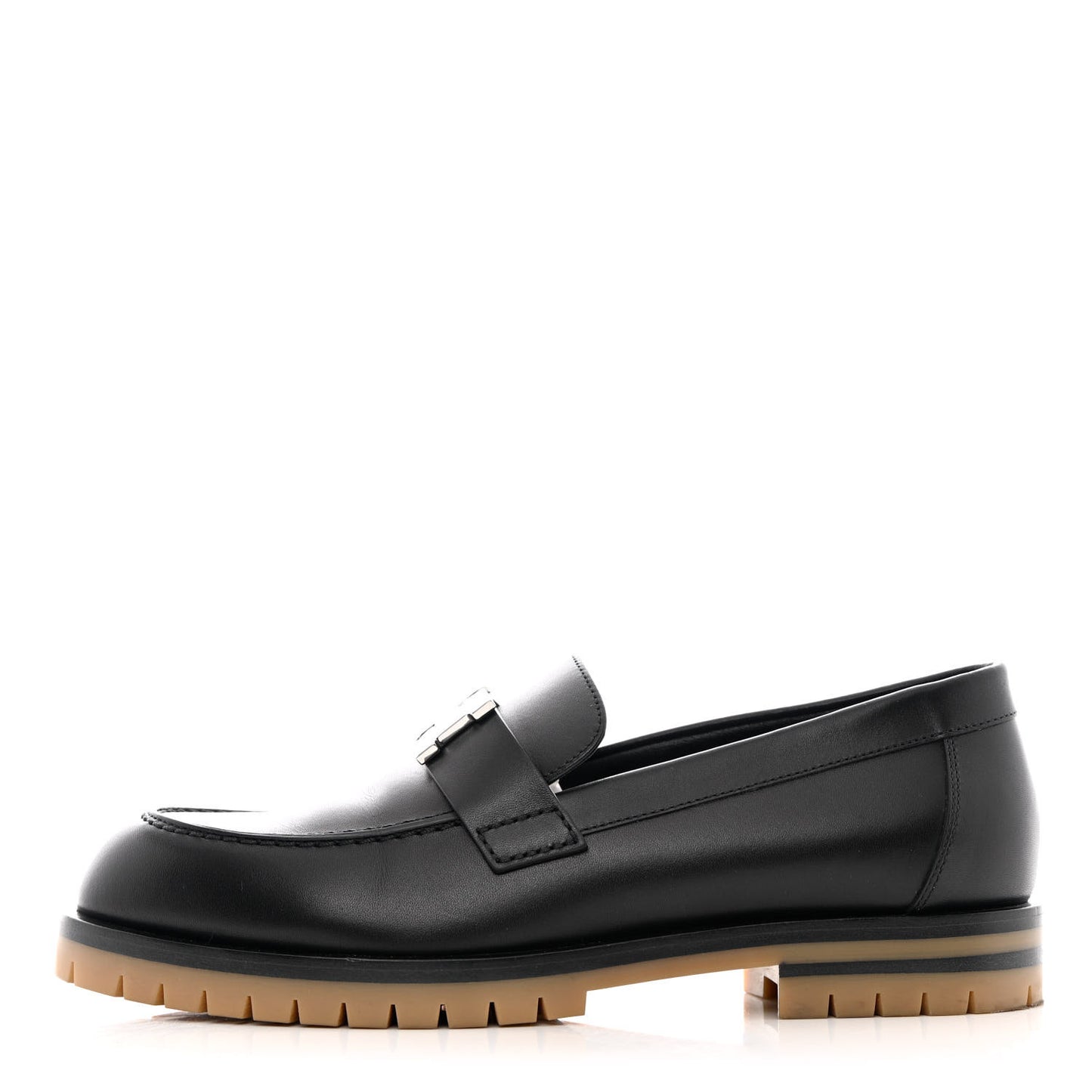 Calfskin Womens Faubourg Loafers 35 Black