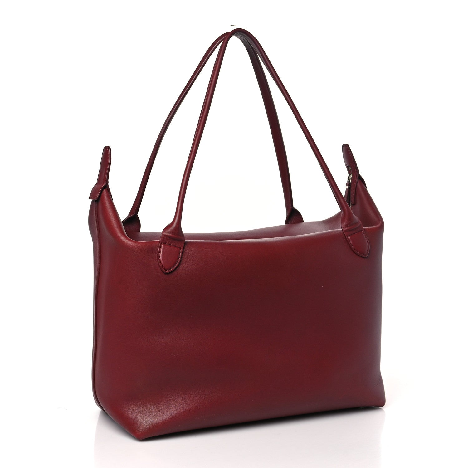 The Row Calfskin Lux Satchel Burgundy 3 of 9