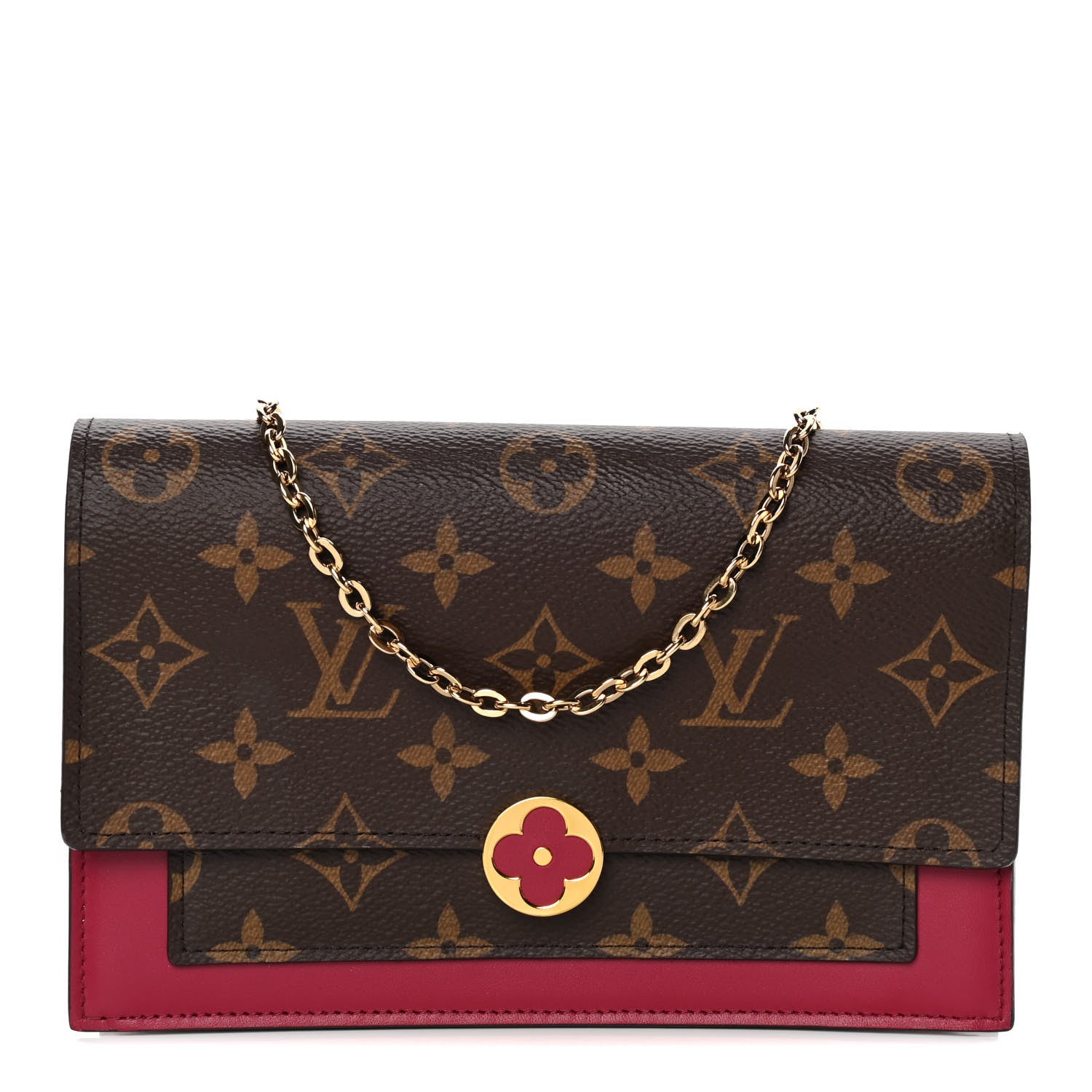 Louis Vuitton Monogram Flore Chain Wallet Fuchsia 1 of 11