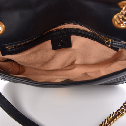 Gucci Calfskin Matelasse Small GG Marmont Shoulder Bag Black 5 of 18