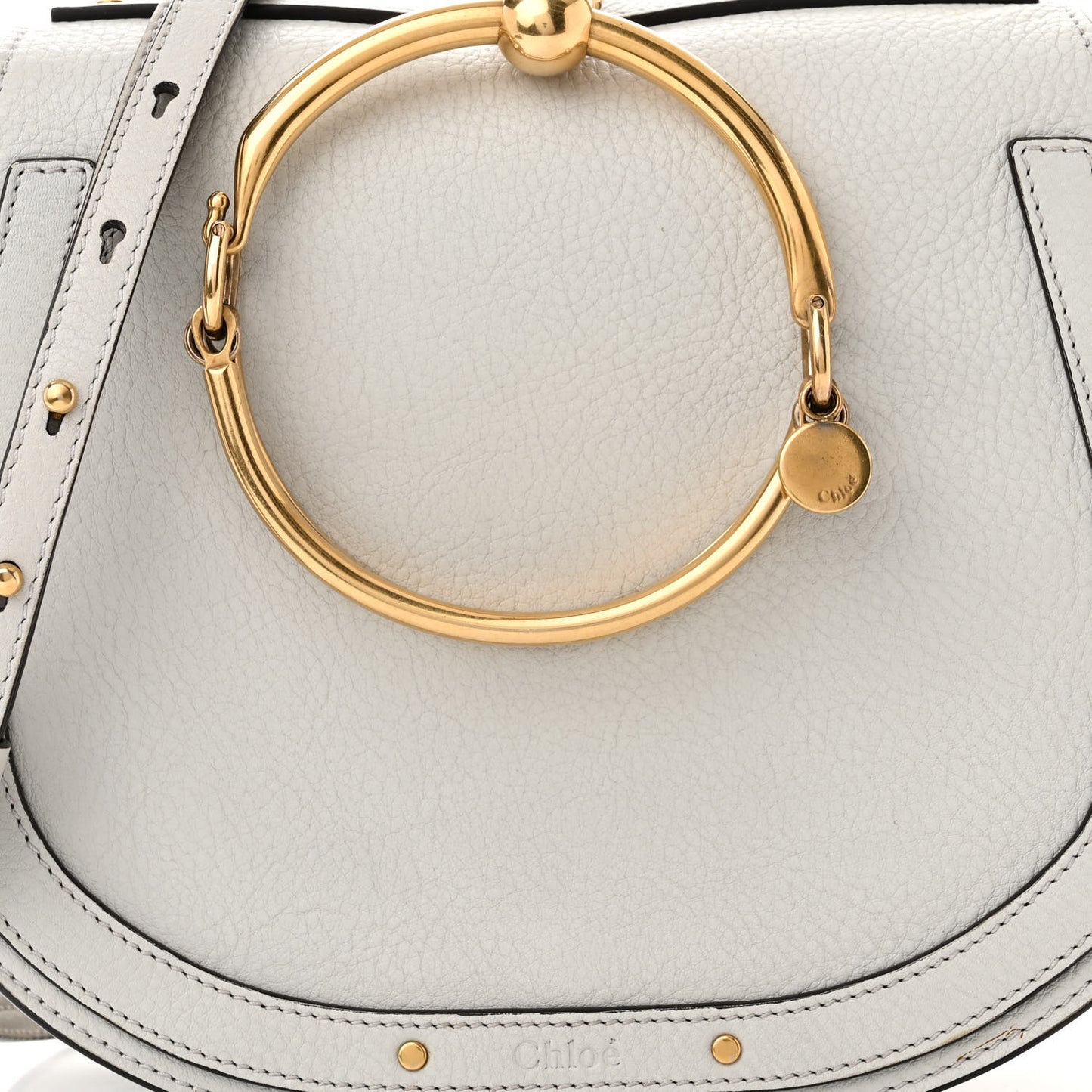 Calfskin Suede Medium Nile Bracelet Bag Cloudy Blue