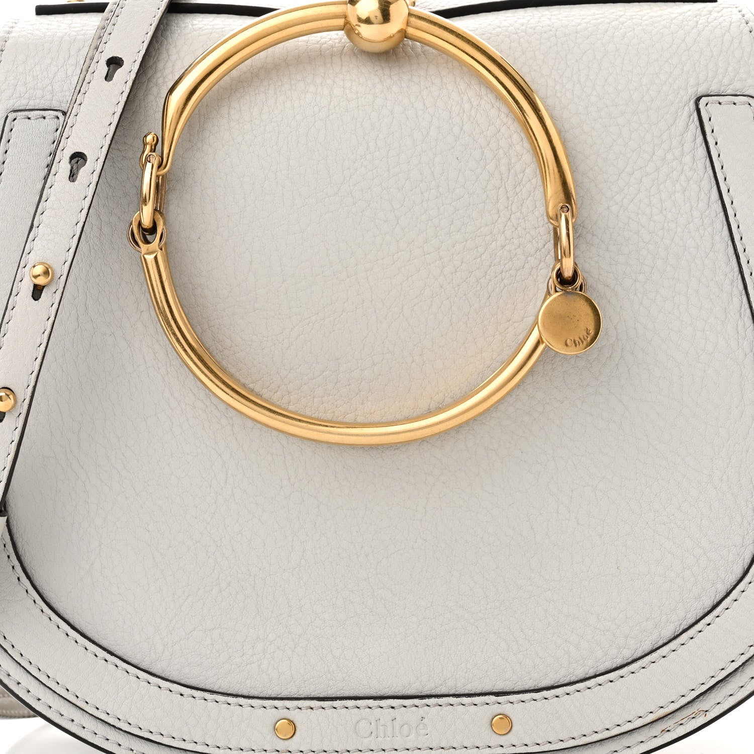 Chloe Calfskin Suede Medium Nile Bracelet Bag Cloudy Blue 7 of 9