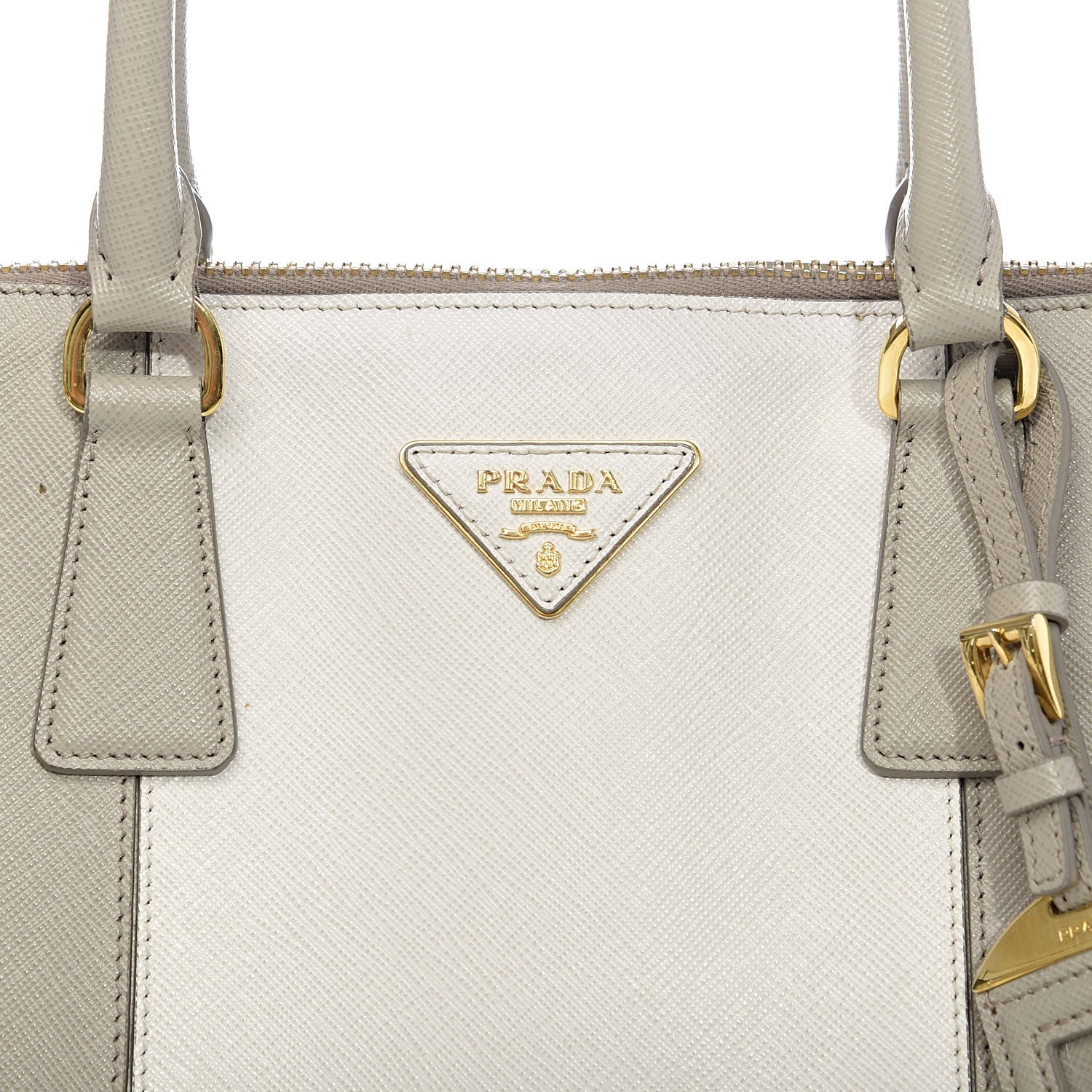 Prada Saffiano Lux Bi-Color Promenade Tote Talco Pomice 18 of 18
