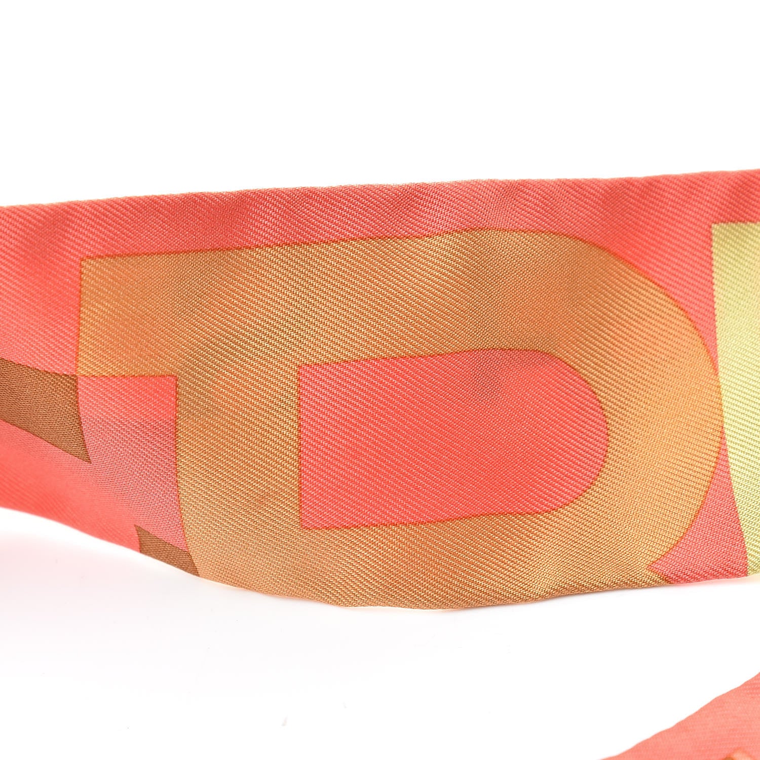 Hermes Silk Capitales Twilly Corail Tilleul Tabac 6 of 6