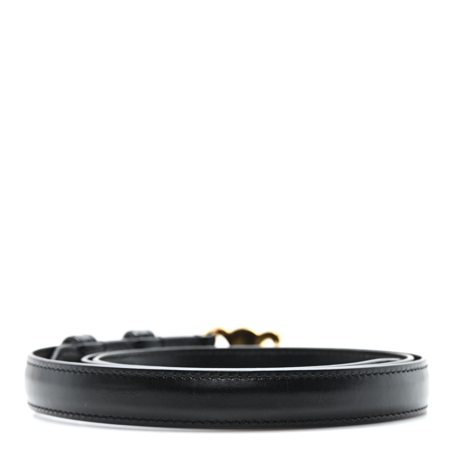 Celine Box Calfskin Medium 25mm Triomphe Belt 90 36 Black 2 of 6