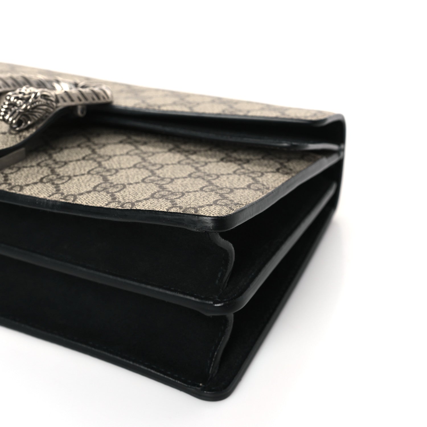 Gucci GG Supreme Monogram Suede Crystal Small Dionysus Shoulder Bag Beige Ebony Black 9 of 9