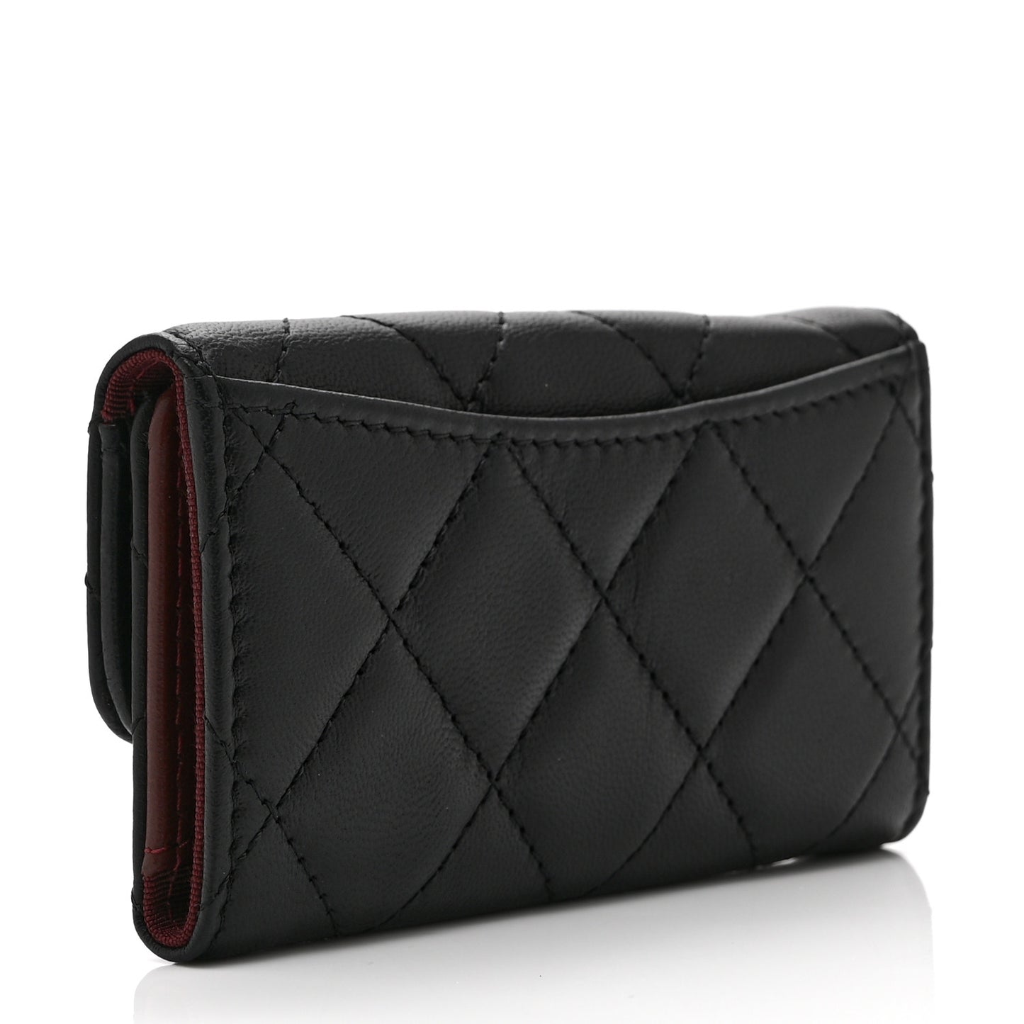Lambskin Quilted 6 Key Holder Black