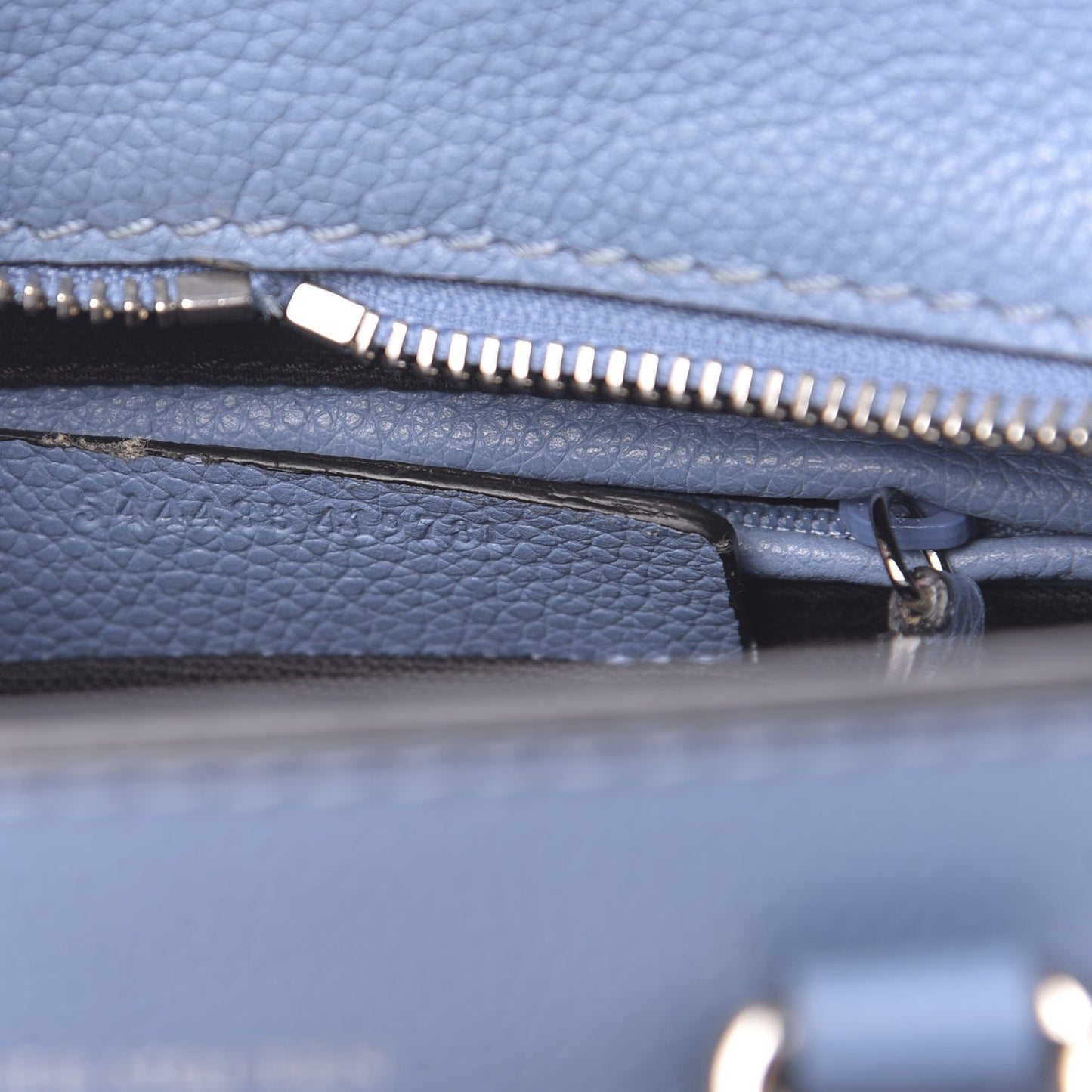 Pebbled Calfskin Mini Padlock Tote Light Blue
