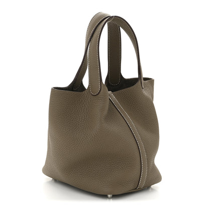 Hermes Taurillon Clemence Picotin Lock 18 PM Etoupe 3 of 10