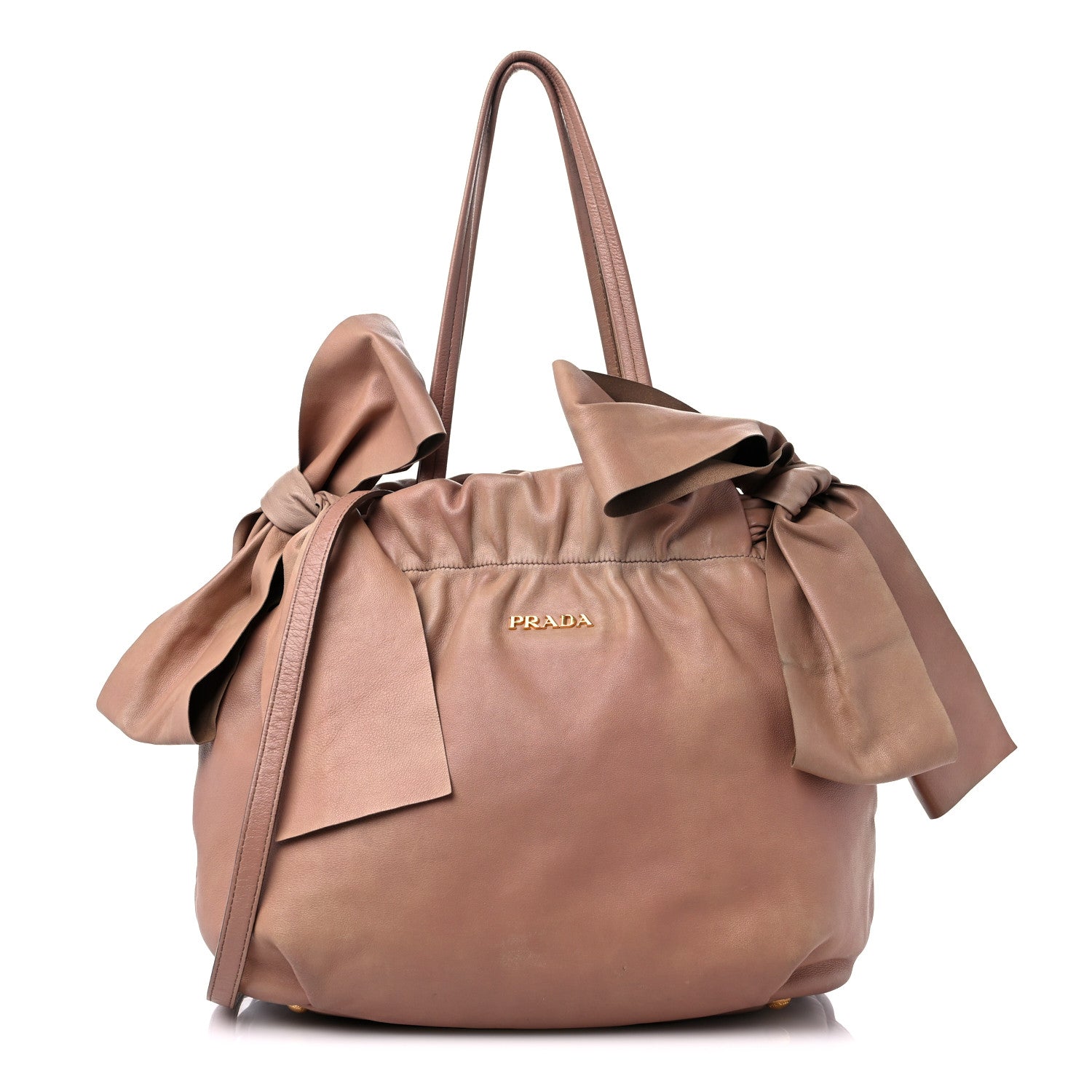 Prada Nappa Bow Tote Tortora 1 of 12