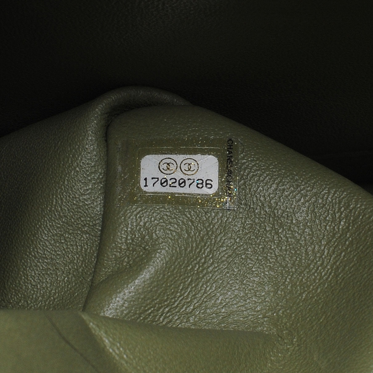 Striated Patent Jumbo Double Flap Green
