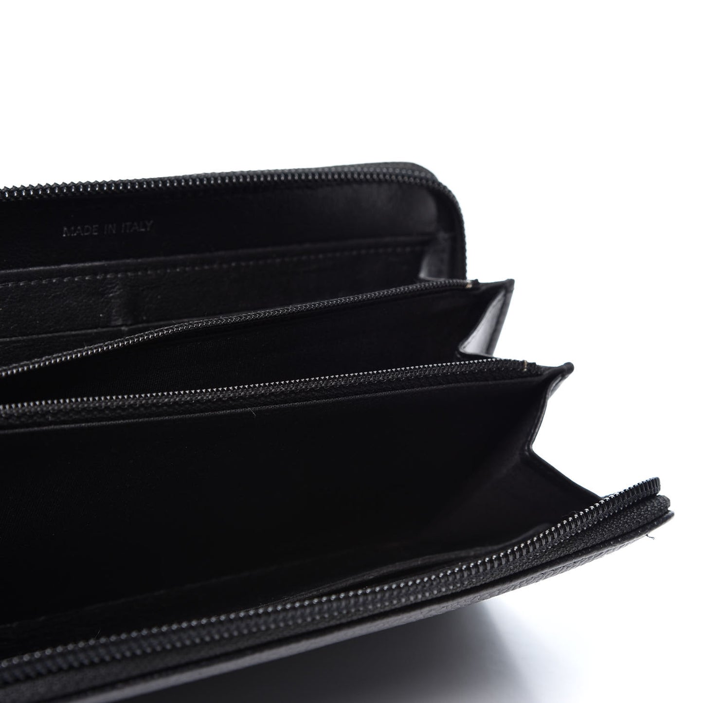 Caviar Large Timeless CC Zip Around Wallet Black