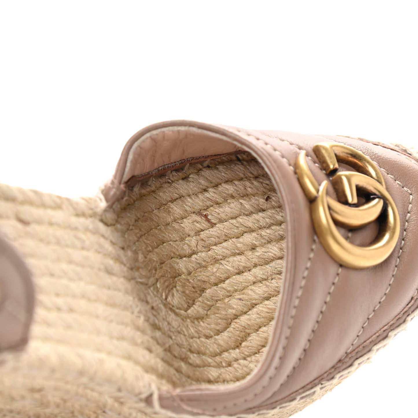 Nappa Matelasse GG Marmont Ankle Wrap Platform 35/120mm Espadrille Wedges 35 Porcelain Rose