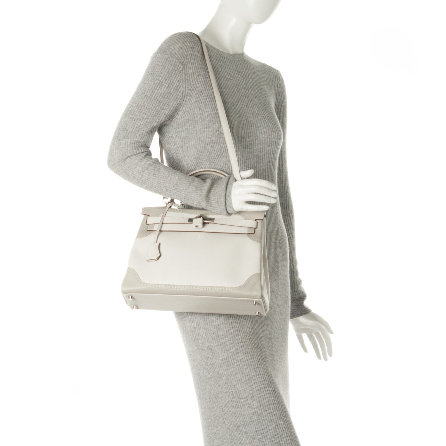 Hermes Togo Swift Ghillies Kelly 32 White Gris Perle 2 of 26