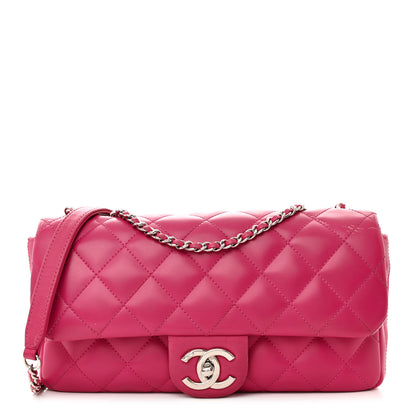 Chanel Rubber Quilted Lambskin Medium Coco Rain Flap Pink 1 of 21
