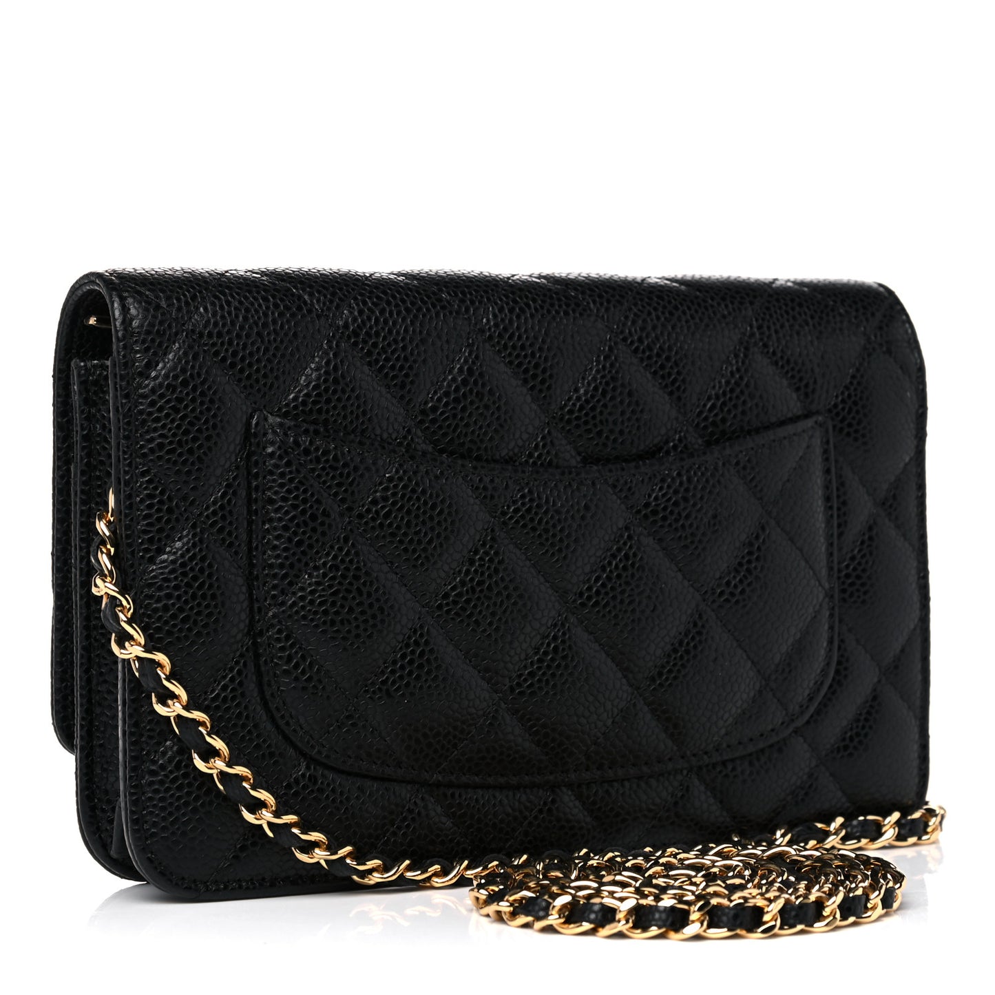 Caviar Quilted Wallet On Chain WOC Black