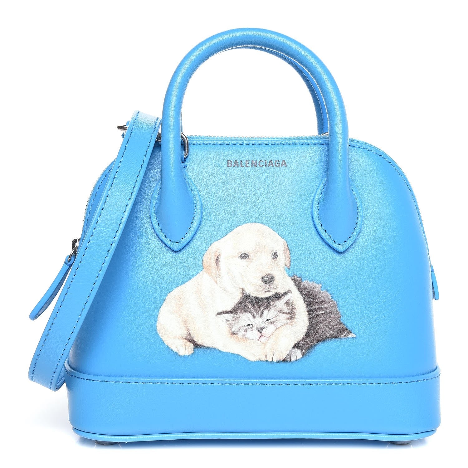 Balenciaga Soft Calfskin Puppy And Kitten XXS Ville Top Handle Bag Bleu Turquoise 1 of 8