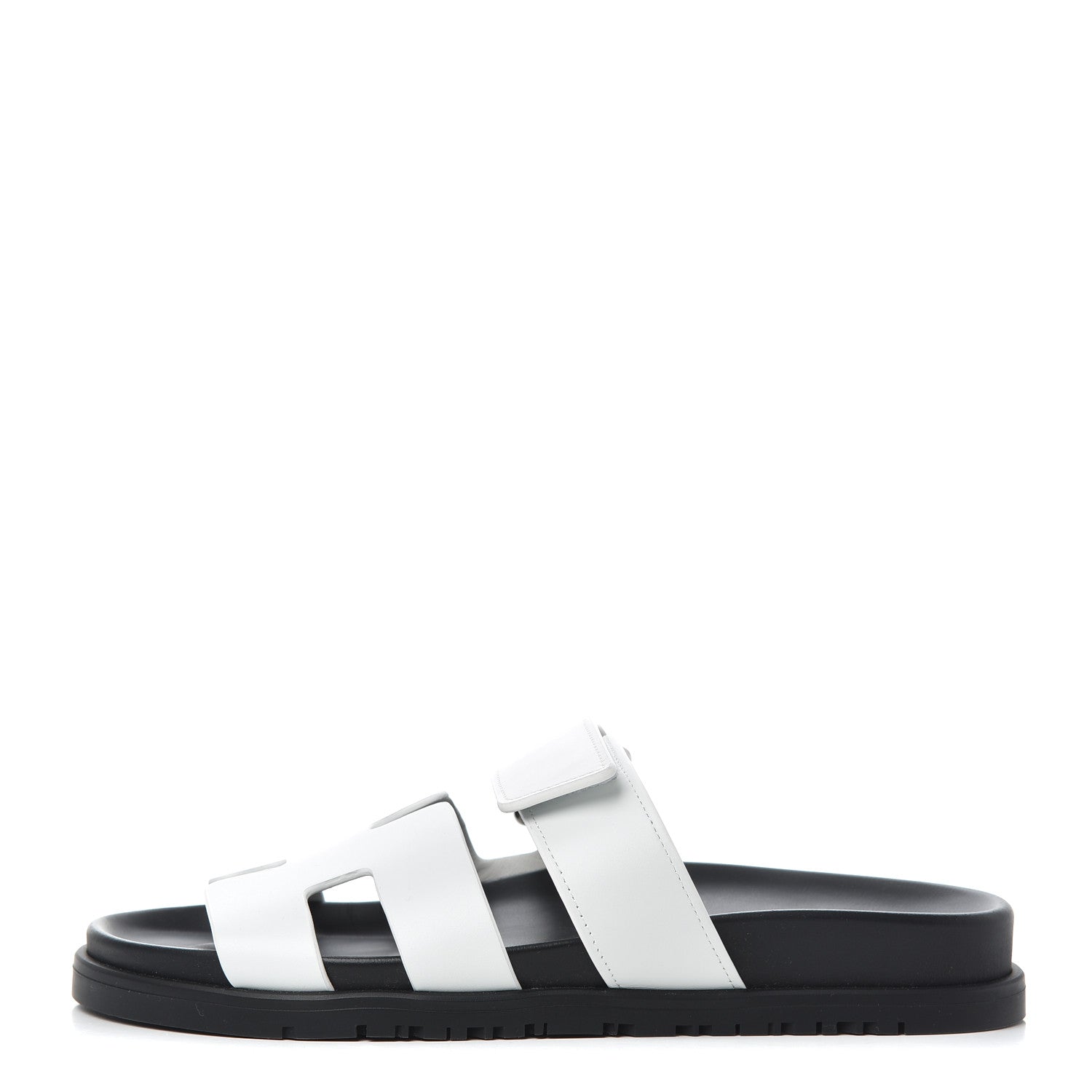 Hermes Calfskin Womens Chypre Sandals 37 White 1 of 10