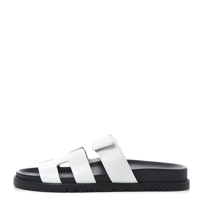 Hermes Calfskin Womens Chypre Sandals 37 White 1 of 10